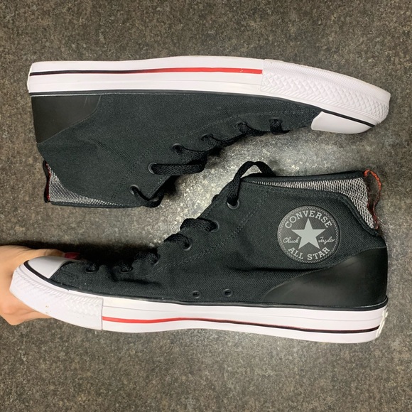 Converse Black Canvas High Top Padded Ankle